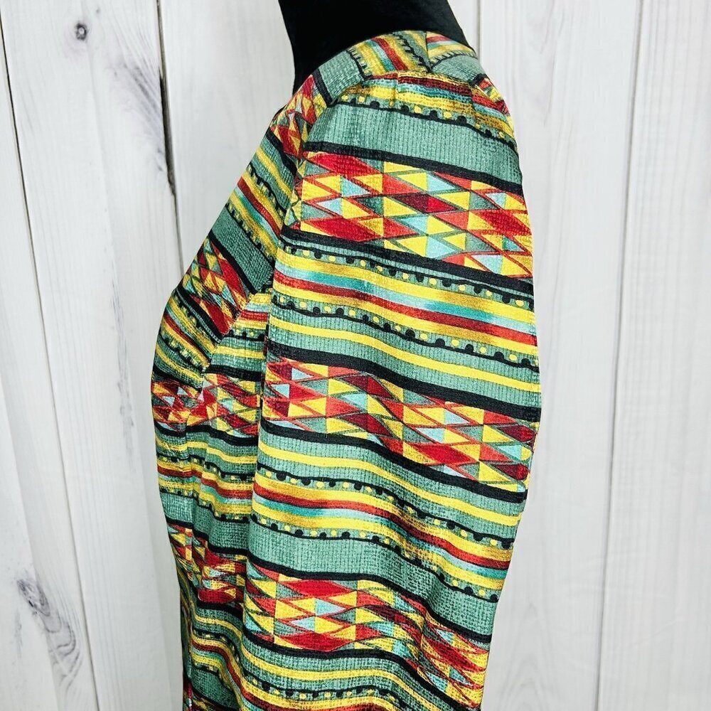 Adrianna Papell 100% Silk Jacket Sz 16 Geometric Multicolor Lined Vintage - Picture 6 of 11